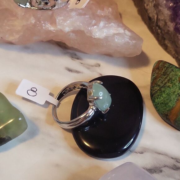 Natural Prehnite Gemstone Ring - Picture 11 of 12